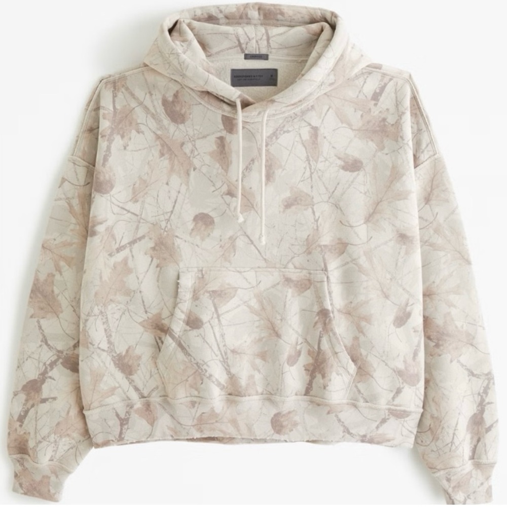 Abercrombie & Fitch Essential Cropped Popover Hoodie Camo